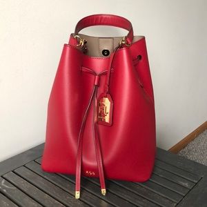 Ralph Lauren Dryden Leather Bucket Bag